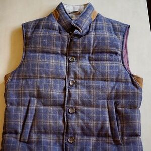 Luciana Barbera wool, leather and down pleated vest